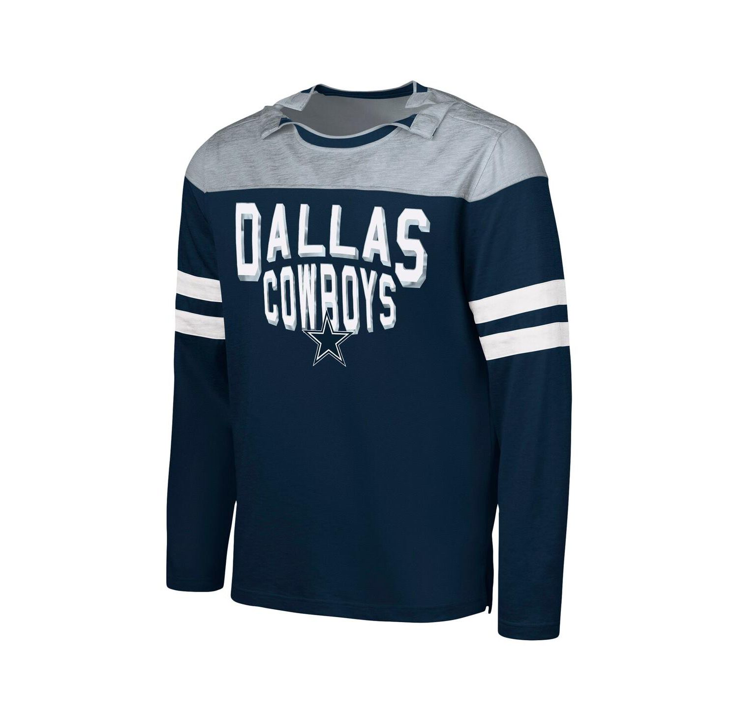 Men's Navy/Silver Dallas Cowboys Adaptive Hail Mary Long Sleeve T-Shirt