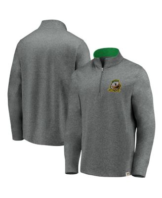 Fanatics - Men's Heather Gray Oregon Ducks True Classics Signature Fleece Quarter-Zip Pullover