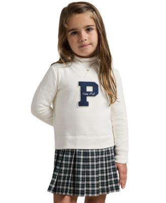Girls' 2T-6X Letterman Long Sleeves Sweatshirt Dress
