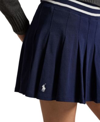 Girls' 7-16 Pleated Striped Trim Skort