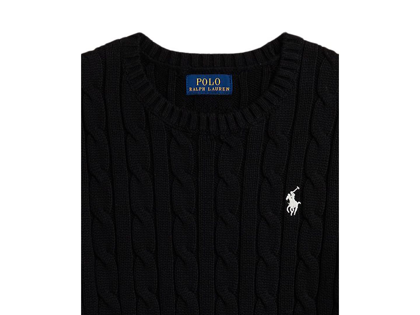 Свитер Polo Ralph Lauren Cable-Knit Long Sleeves для девочек, цвет: Чёрный — фото 2