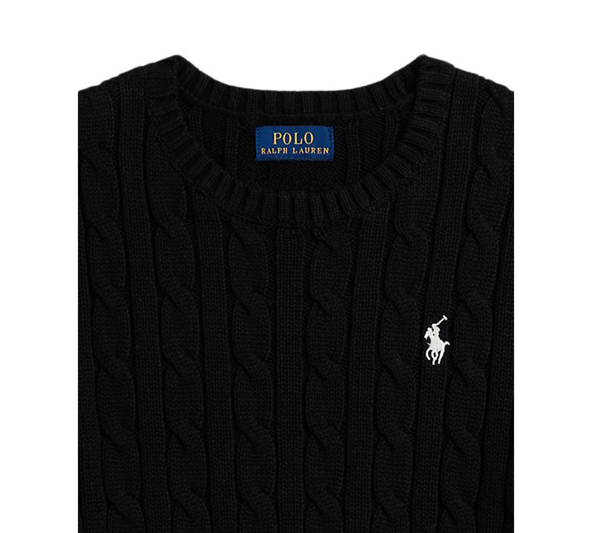 Polo Ralph Lauren Girls 7-16 Cable-knit Crewneck Sweater In Black