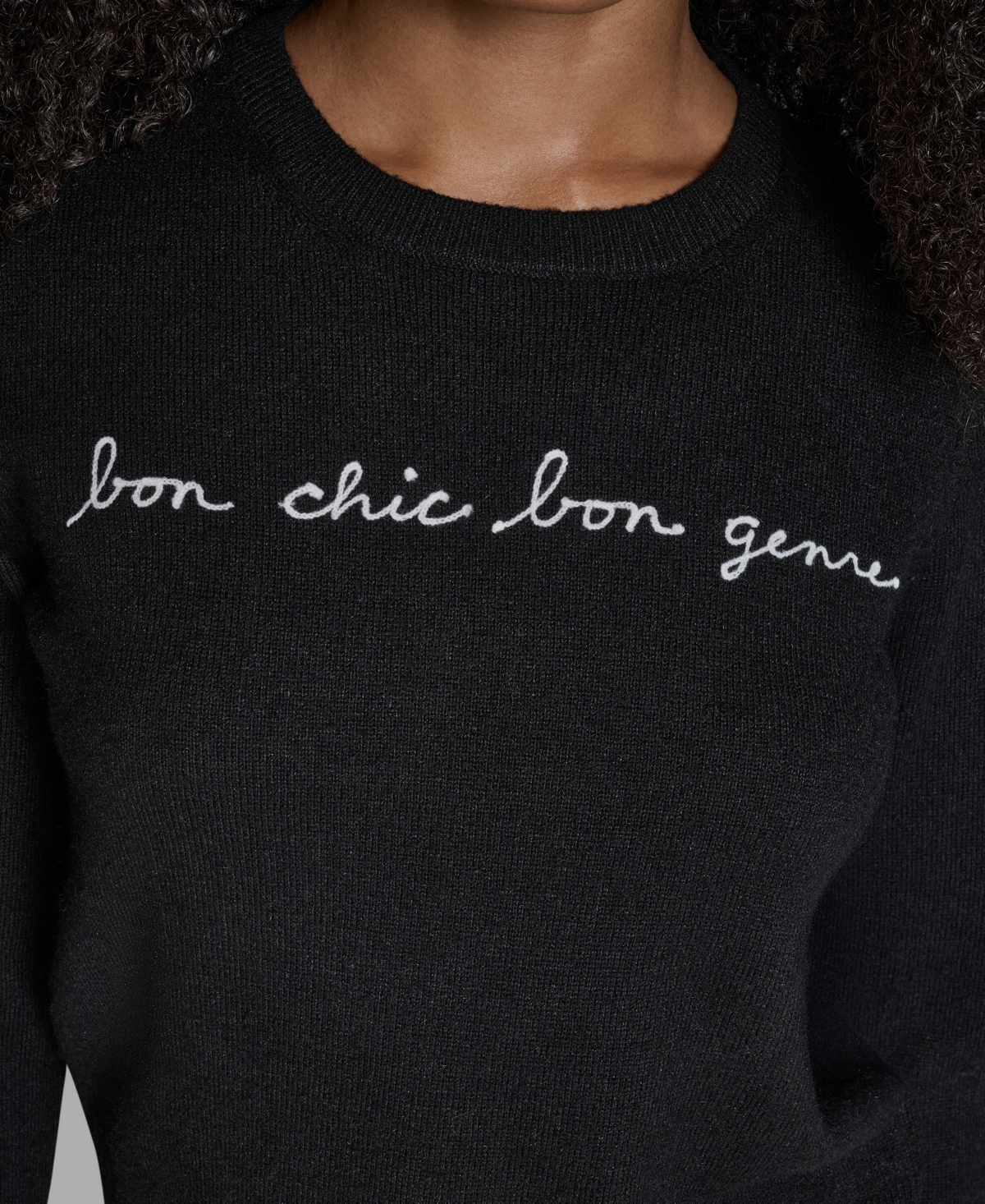 Bcbg Women's Bon Chic Genre Long Sleeve Sweater In Black