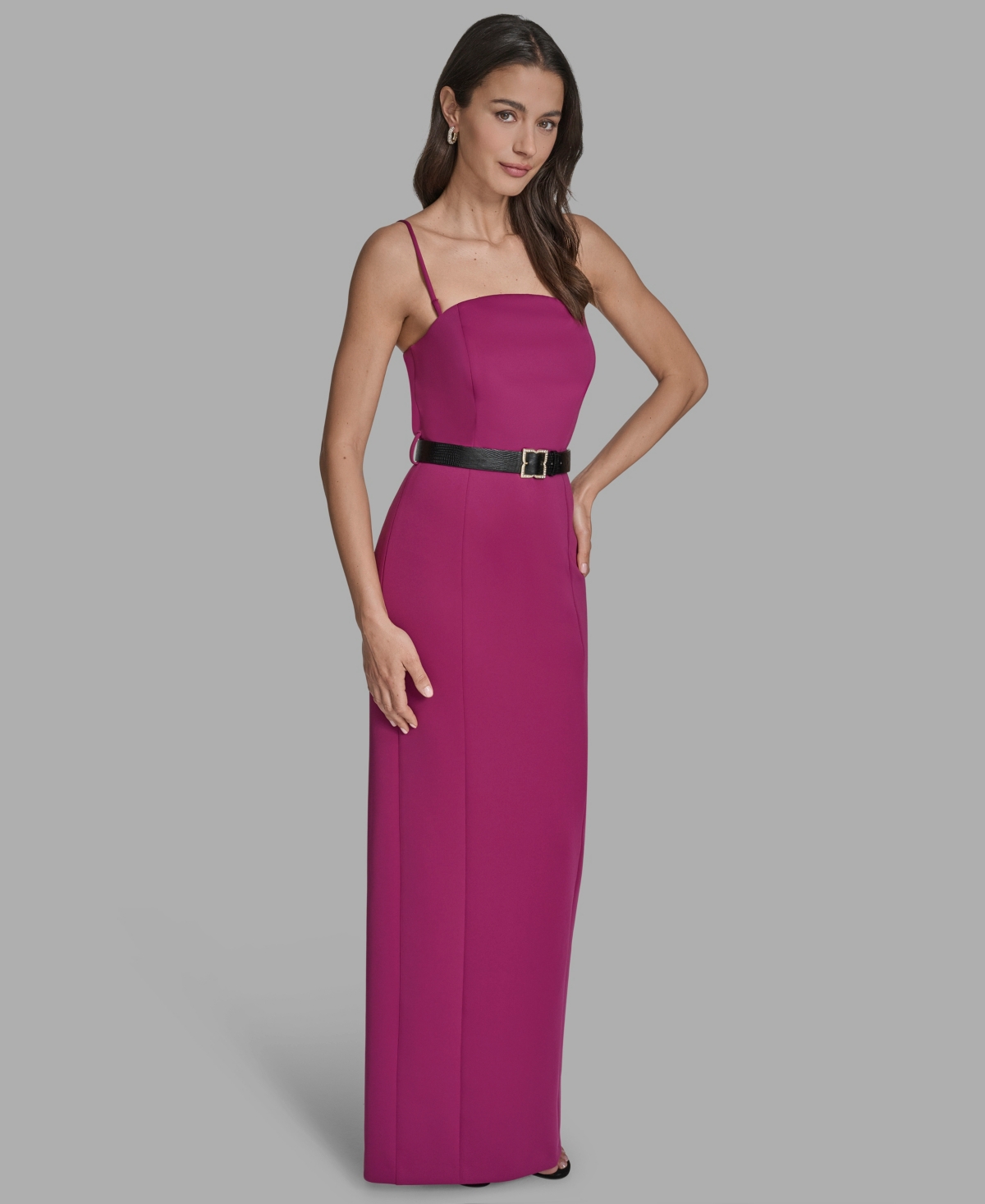 Bcbg Scuba Belted Maxi In Pink