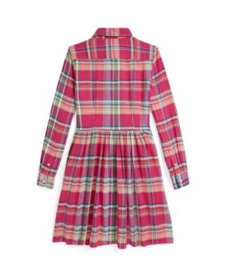 Girls' 7-16 Long Sleeve Shirred Waist Dress