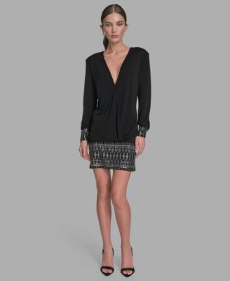 Women's Hotfix Drop-Waist Sheath Dress