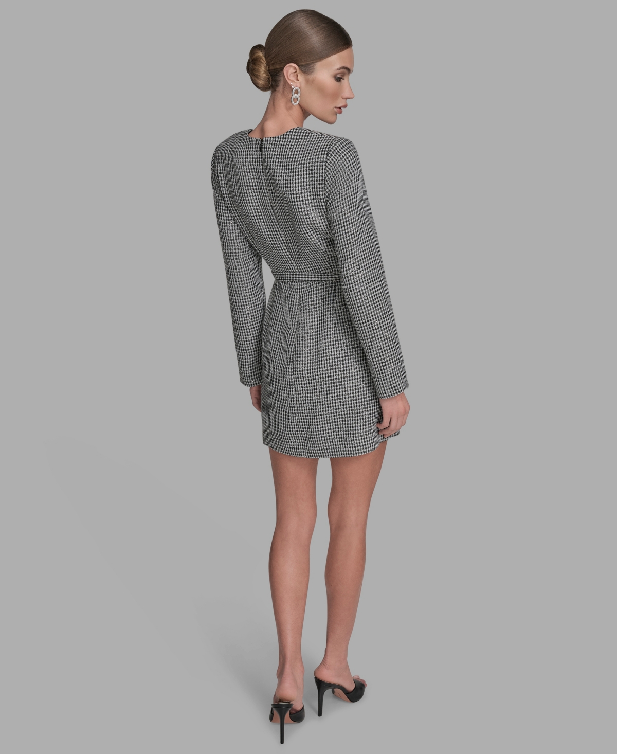 Bcbg Women's Sequin Square Neck Sheath Dress In Gray