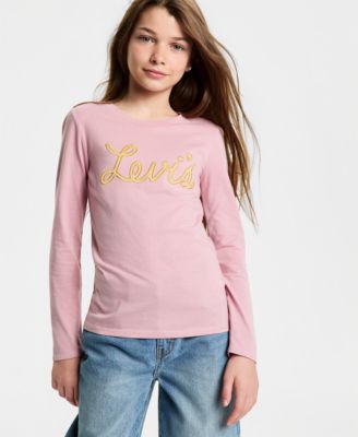 Big Girls Logo Applique Long Sleeve T-Shirt