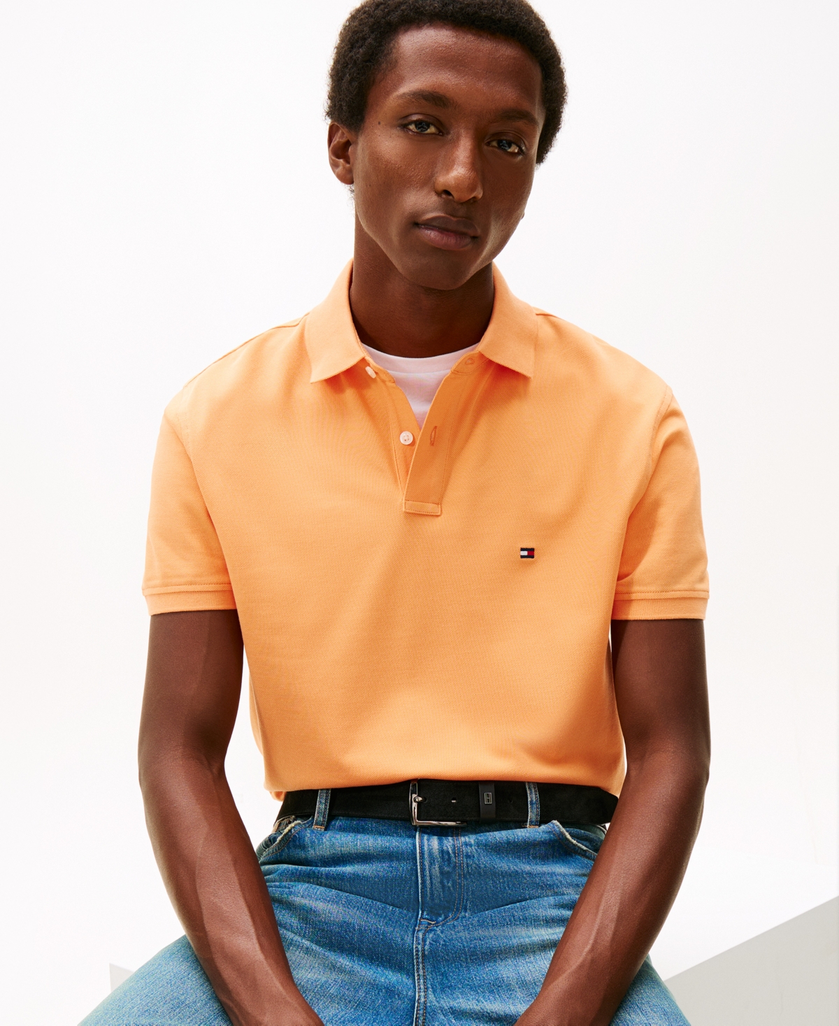 Tommy Hilfiger Men's Cotton Classic Fit 1985 Polo In Orange