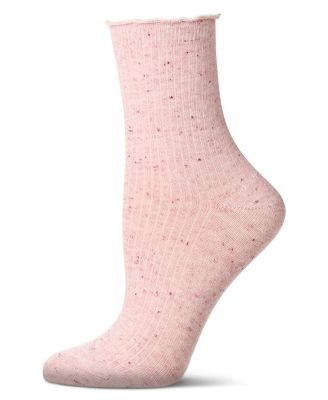 Women's Vintage Ribbed Multi-Flecked Lettuce Edge Crew Sock
