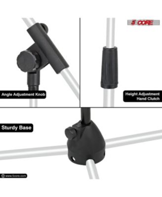 Microphone Stand Floor 4 Pcs Adjustable w Extending Telescoping Boom Arm