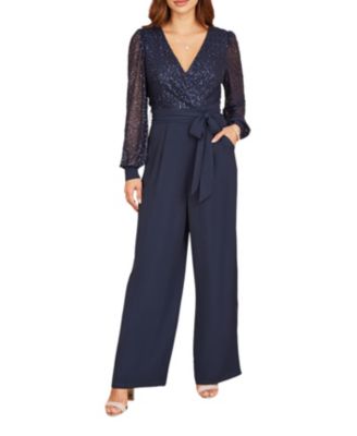 Women's Long Sleeved Sequin Jumpsuit