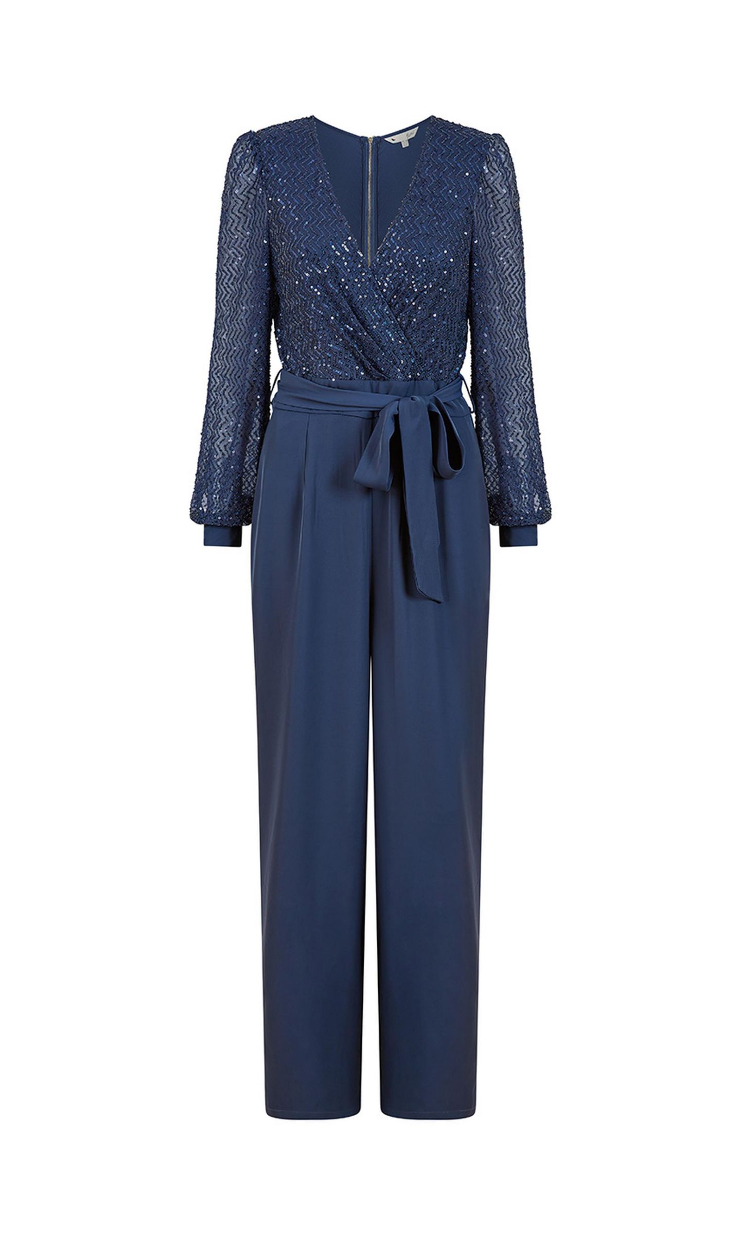 Женский комбинезон Yumi Long Sleeved Sequin Jumpsuit, цвет: Тёмно-синий — фото 5