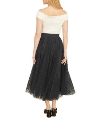 Women's Mesh Heart Print Tulle Skirt