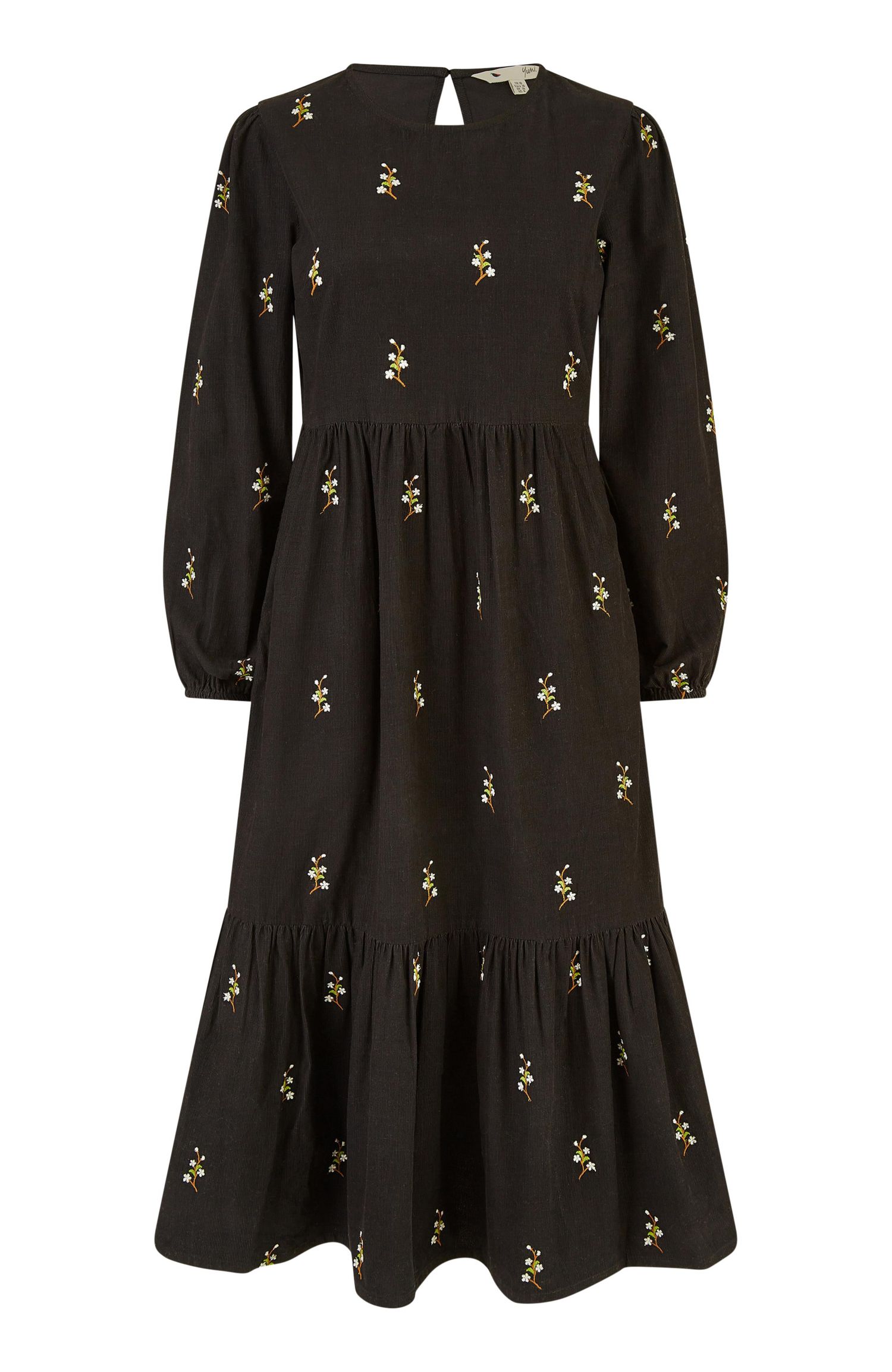 Women's Long Sleeve Midi Floral Dress