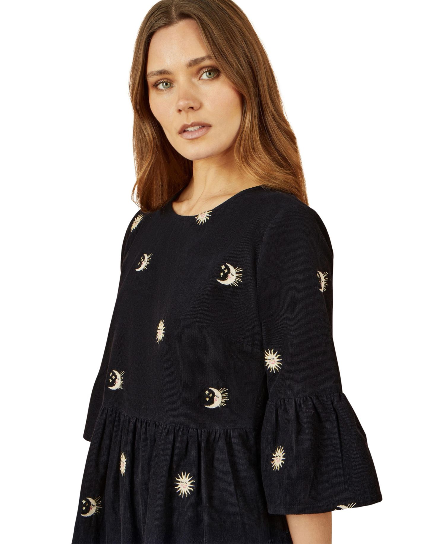 Women's Cosmic Embroidered Cord Mini Dress