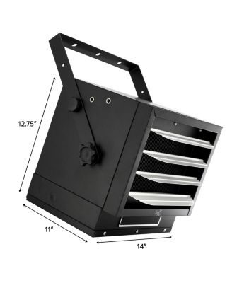 7500W Portable Hard-Wire Installation Garage Heater With Remote and Vertical and Horizontal Air Flow in Black