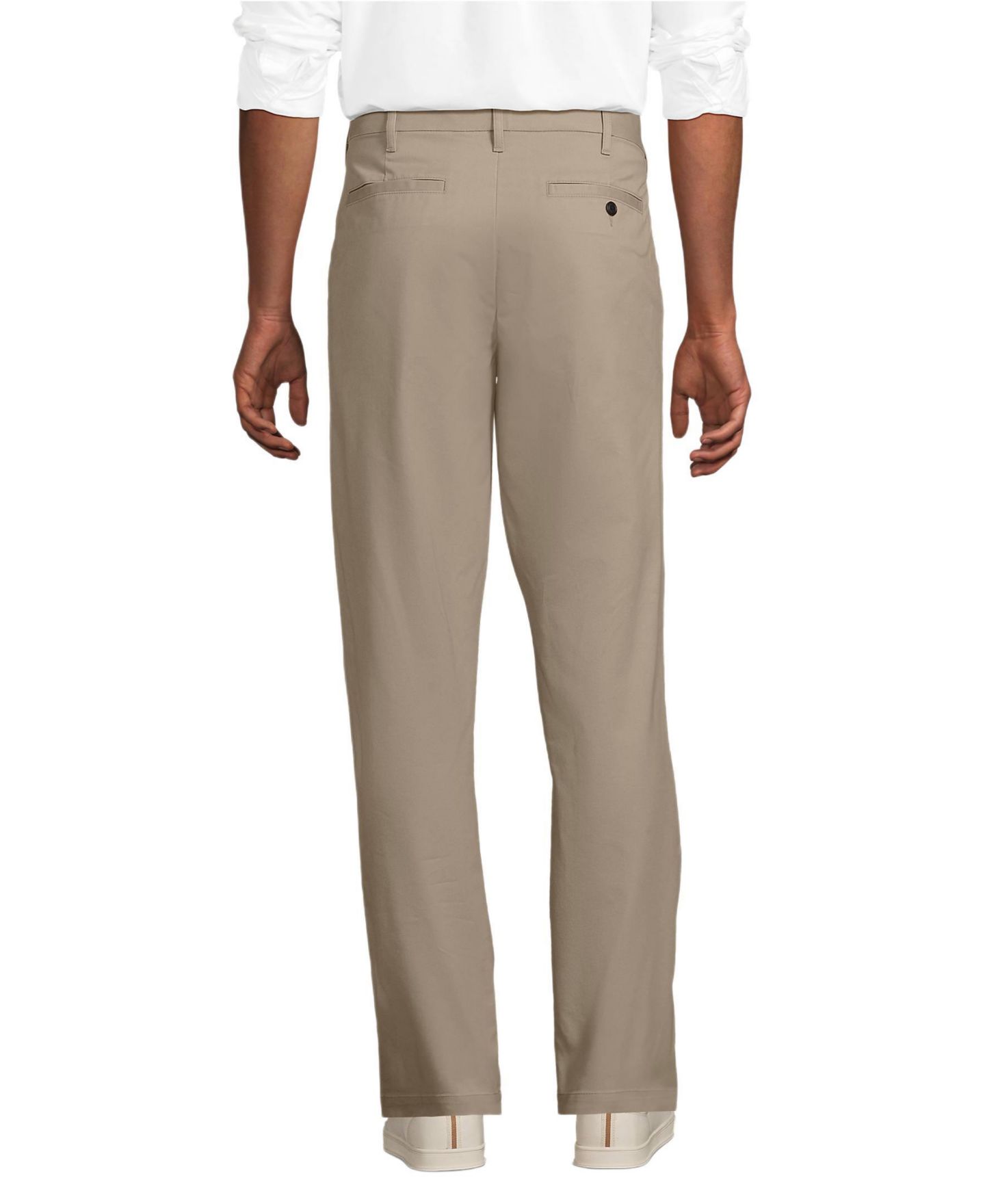 Мужские брюки Lands' End Travel Kit Comfort Waist Athletic Fit Chino Pant, цвет: Хаки — фото 2