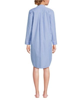Women's Cotton Poplin Long Sleeve Sleepshirt Nightgown