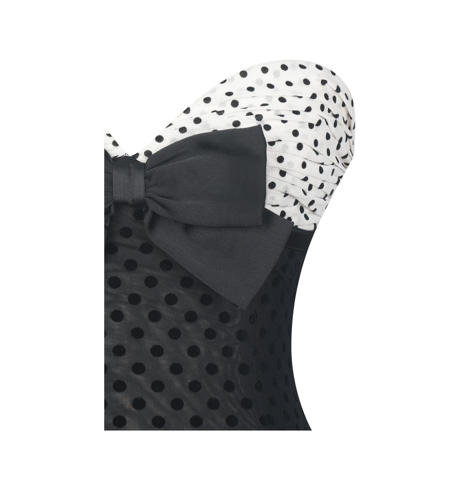 Women's Faith Black and White Polka Dot Sweetheart Maxi Dress