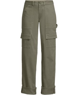 Women's Chino Mid Rise Straight Leg Cargo Ankle Pants