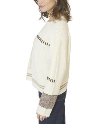 Women's Patchwork Cropped Sweater