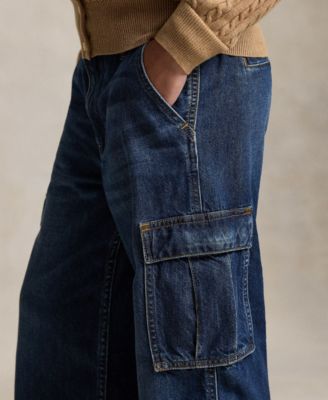 Girls' 7-16 Wide Leg Cargo Jeans