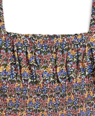 Girls' 2T-6X Floral Smocked Top and Skirt, 2-Piece Set