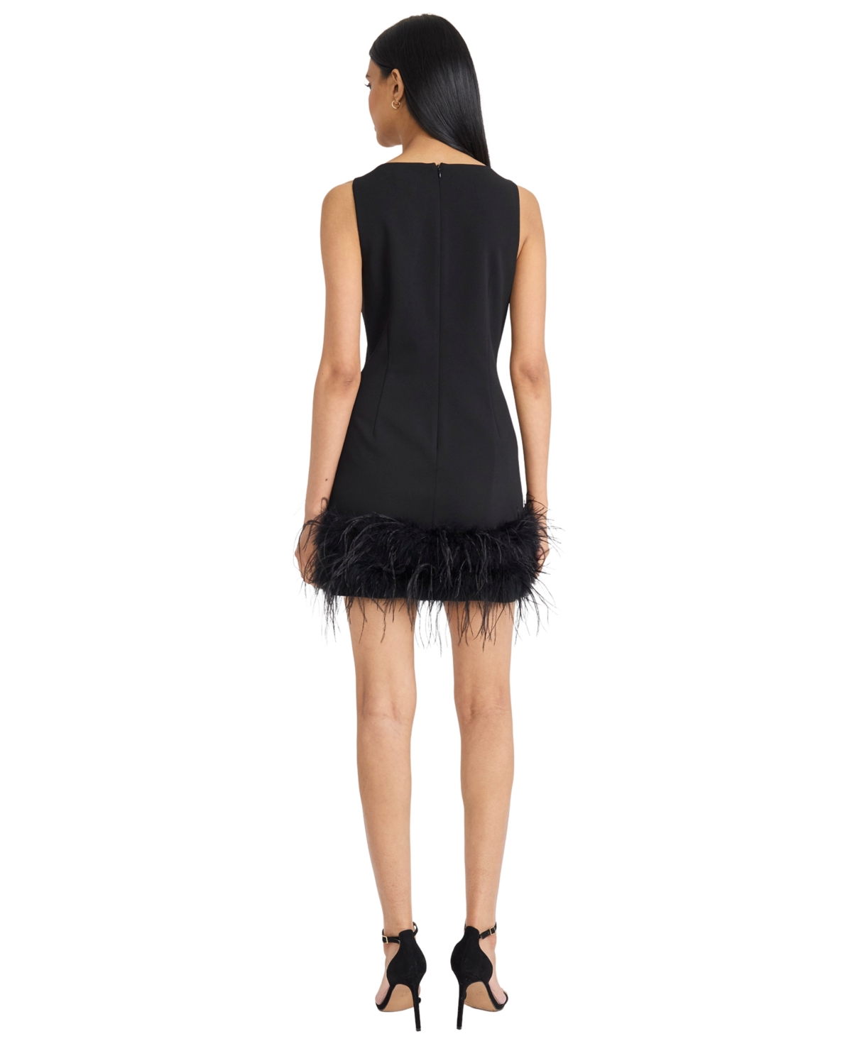 Donna Morgan Women's Feather Bottom Mini Dress In Black
