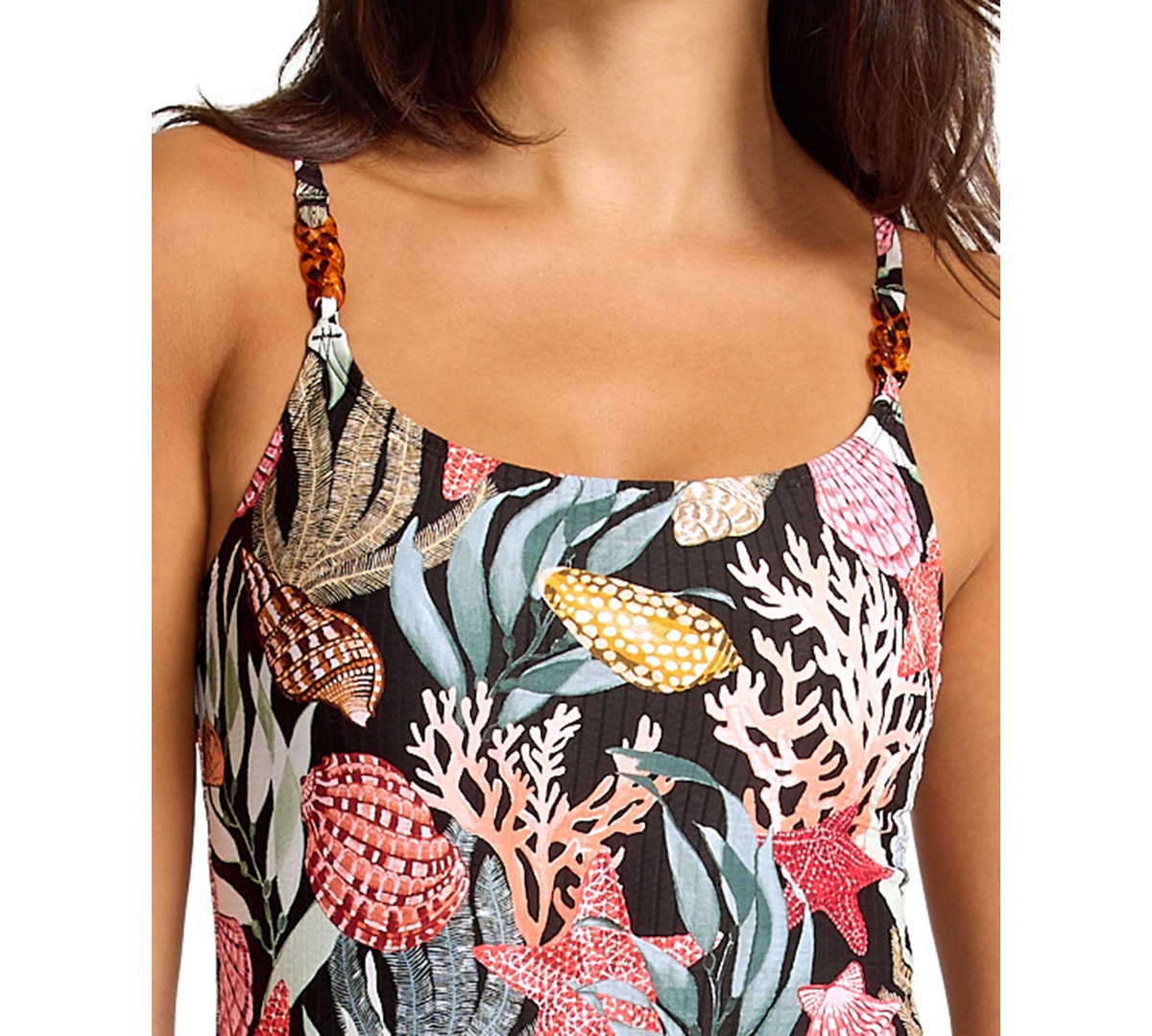 Tommy Bahama Women's Shell Maillot One Piece Swimsuit