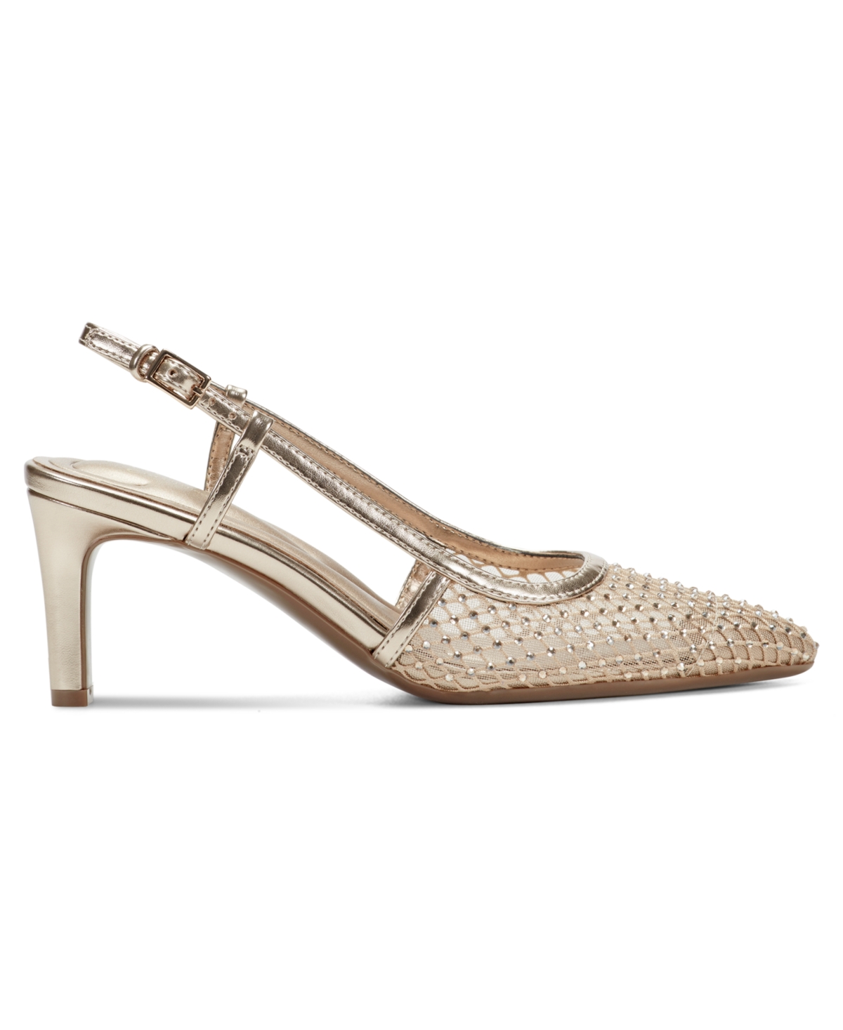Easy Spirit Women's Ravin Eflex Embellished Mesh Slingback Pumps In Gold