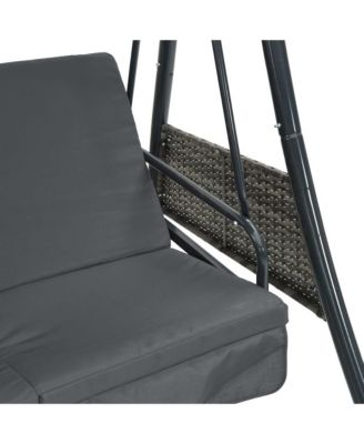 Garden Swing Bench Dark grey Powder-coated steel Large