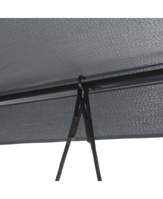 Garden Swing Bench Dark Grey Powder-Coated Steel, Polyester
