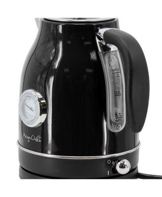1.8 Quart Electric Tea Kettle and 2 Slice Toaster Combo in Black