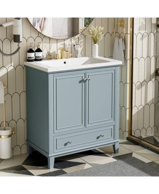 30" Bathroom Vanity with Sink Combo, Multi-Functional Cabinet with Doors and Drawer, Solid Frame and MDF Board