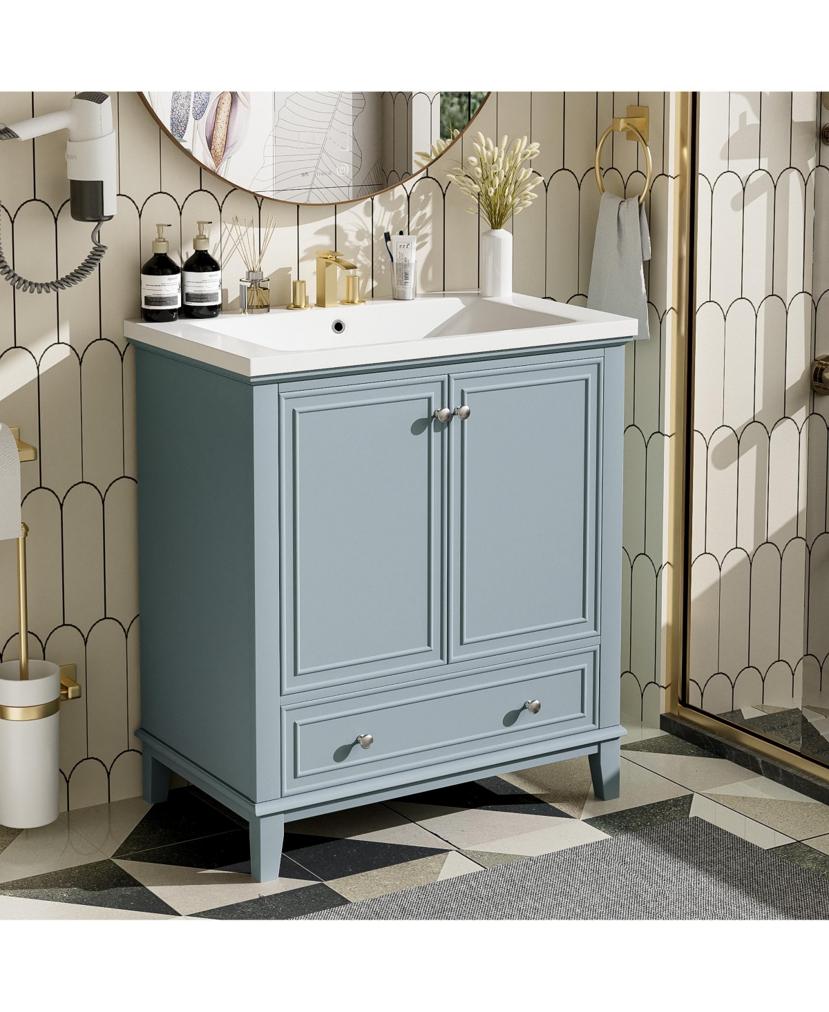 Casainc 30" Bathroom Vanity with Sink Combo, Multi-Functional Cabinet with Doors and Drawer