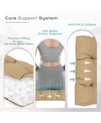 Outdoor Tufted Adirondack Chair Cushion Set of 2, High-Back with Ties, Waterproof & Fade-Resistant