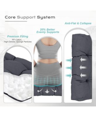 Outdoor Tufted Adirondack Chair Cushion Set of 2, High-Back with Ties, Waterproof & Fade-Resistant