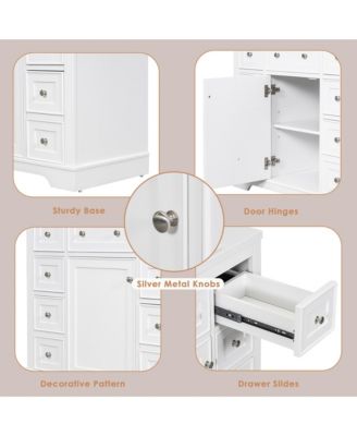 36" Bathroom Vanity, Cabinet Base Only, One Cabinet and Six Drawers