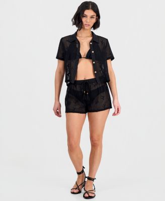 Women's Crochet Camp Cover-Up Swim Shorts