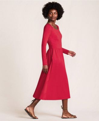 Women's Cotton Modal Off Shoulder Midi Dress