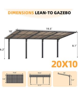 20' x 10' Outdoo Gazebo for Patio, Large 10x20 Pergola Carport
