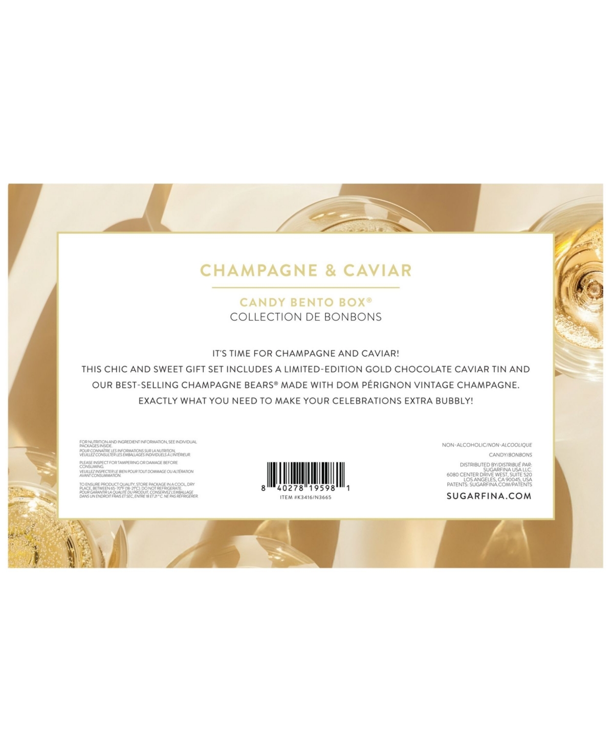 Sugarfina Holiday Champagne And Caviar Bento Box Duo, 2 Piece In Multi