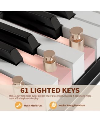 61-Key Electric Keyboard Piano with LCD Display, Bench and Stand