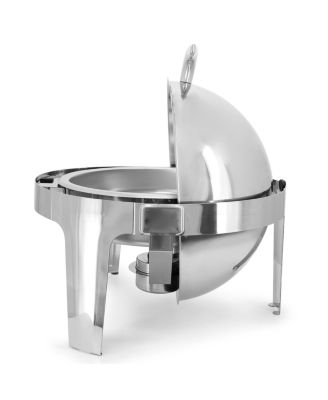 6.3 Quart Round Stainless Steel Dome Roll Top Professional Chafing Dish/Food Warmer/Buffet Server Serving Dish