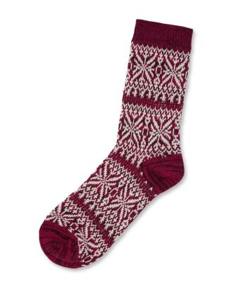 Women's Traditional Cozy Snowflake Crew Socks