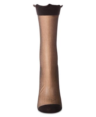 Women's Lettuce-Edge Silky Sheer Crew Sock
