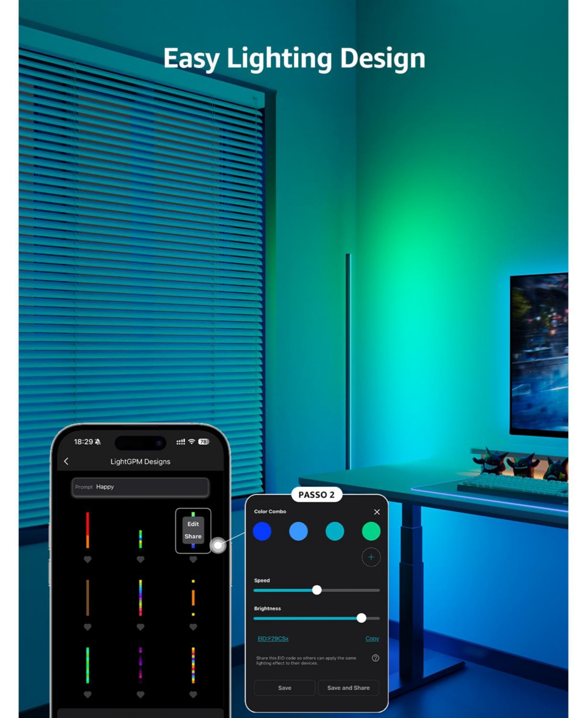 Lepro OE1 55 in. Smart Rgbww Black Standard Floor Lamp, 1000 Lm Dimmable Color Changing Accent Light for bedroom living room