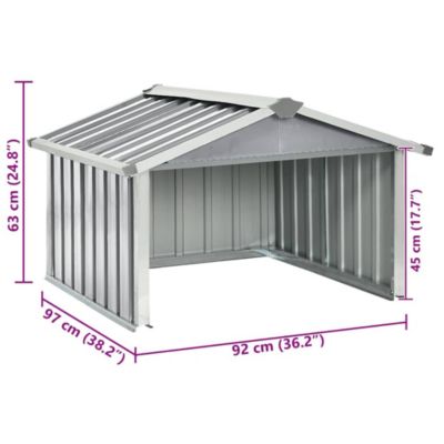 Garden Shed Grey Galvanized steel Standard Durable Garden Shed
