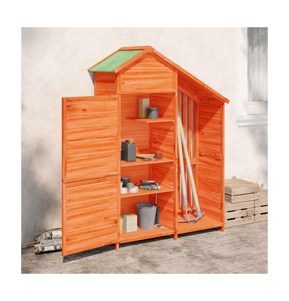 Garden Tool Shed Brown Solid pine wood, Plywood Medium